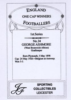 2013 JF Collectibles One Cap Winners #34 George Ashmore Back