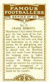 1924 British American Tobacco Famous Footballers #15 Frank Roberts Back