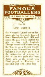 1924 British American Tobacco Famous Footballers #27 Neil Harris Back