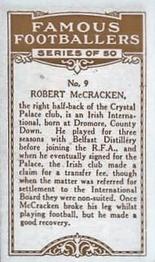 1925 British American Tobacco Famous Footballers #9 Robert McCracken Back