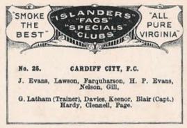 1928 Bucktrout & Co. Football Teams #25 Cardiff City Back