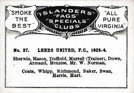 1928 Bucktrout & Co. Football Teams #27 Leeds United Back
