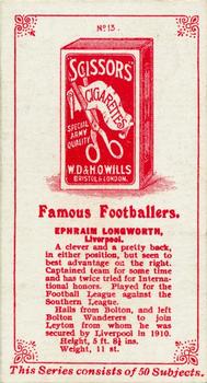 1914 Wills's Famous Footballers #13 Ephraim Longworth Back