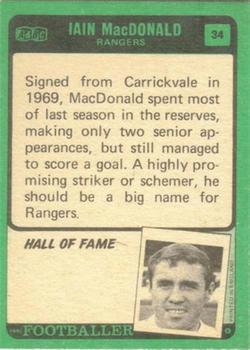 1970-71 A&BC Chewing Gum Footballers (Scottish) #34 Ian MacDonald Back
