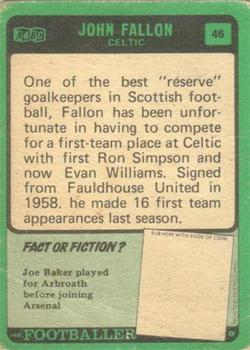 1970-71 A&BC Chewing Gum Footballers (Scottish) #46 John Fallon Back