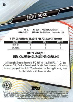 2020-21 Finest UEFA Champions League #40 Jérémy Doku Back