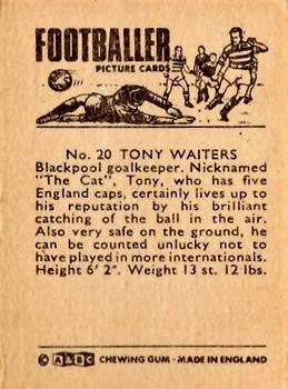 1966-67 A&BC Footballers #20 Tony Waiters Back