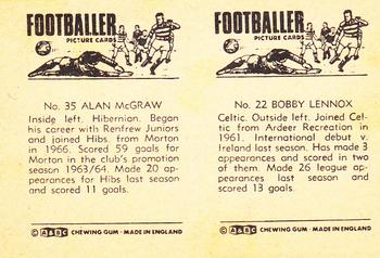 1967-68 A&BC Chewing Gum Footballers (Scottish) - Pairs Set #22 / 35 Bobby Lennox / Allan McGraw Back