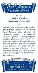 1938 John Sinclair Well Known Footballers (North Eastern Counties) #28 Jimmy Clark Back