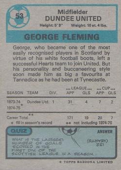 1975-76 Topps Footballers (Scottish, Blue Back) #53 George Fleming Back