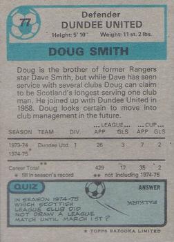 1975-76 Topps Footballers (Scottish, Blue Back) #77 Doug Smith Back