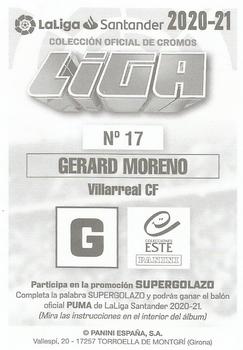 2020-21 Panini LaLiga Santander Este Stickers #17 Gerard Moreno Back