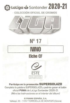 2020-21 Panini LaLiga Santander Este Stickers #17 Nino Back
