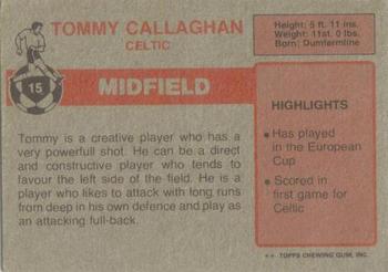 1976-77 Topps Footballers (Scottish, Red backs) #15 Tommy Callaghan Back