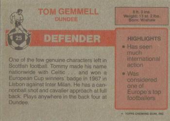 1976-77 Topps Footballers (Scottish, Red backs) #25 Tommy Gemmell Back