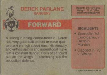 1976-77 Topps Footballers (Scottish, Red backs) #27 Derek Parlane Back