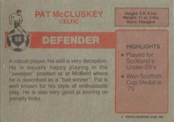 1976-77 Topps Footballers (Scottish, Red backs) #58 Pat McCluskey Back