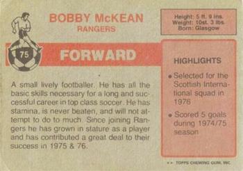 1976-77 Topps Footballers (Scottish, Red backs) #75 Bobby McKean Back