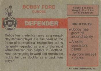 1976-77 Topps Footballers (Scottish, Red backs) #80 Bobby Ford Back