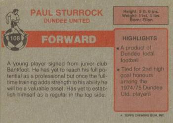 1976-77 Topps Footballers (Scottish, Red backs) #108 Paul Sturrock Back