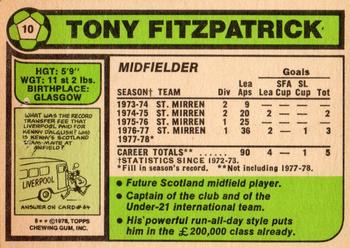 1978-79 Topps Footballers (Scottish, Green backs) #10 Tony Fitzpatrick Back