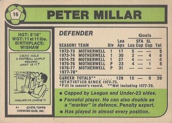 1978-79 Topps Footballers (Scottish, Green backs) #16 Peter Millar Back