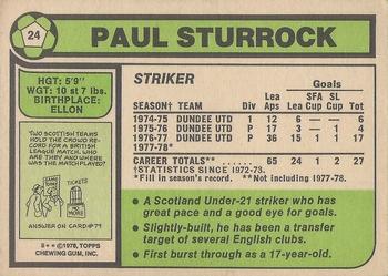 1978-79 Topps Footballers (Scottish, Green backs) #24 Paul Sturrock Back