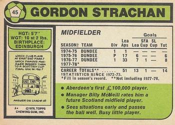 1978-79 Topps Footballers (Scottish, Green backs) #45 Gordon Strachan Back