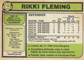 1978-79 Topps Footballers (Scottish, Green backs) #79 Rikki Fleming Back