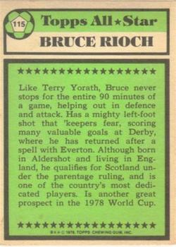 1978-79 Topps Footballers (Scottish, Green backs) #115 Bruce Rioch Back