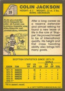 1977-78 Topps Footballers (Scottish, Yellow backs) #28 Colin Jackson Back