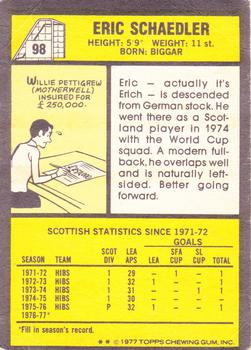 1977-78 Topps Footballers (Scottish, Yellow backs) #98 Erich Schaedler Back