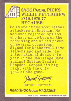 1977-78 Topps Footballers (Scottish, Yellow backs) #111 Willie Pettigrew Back