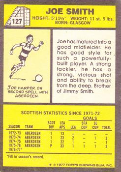 1977-78 Topps Footballers (Scottish, Yellow backs) #127 Joe Smith Back