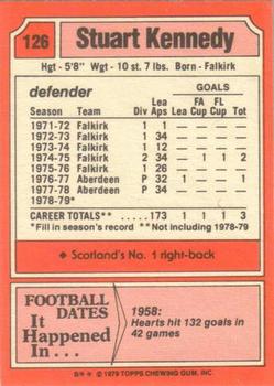 1979-80 Topps Footballers (Scottish, Red backs) #126 Stuart Kennedy Back