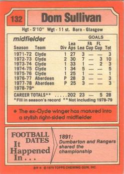 1979-80 Topps Footballers (Scottish, Red backs) #132 Dom Sullivan Back