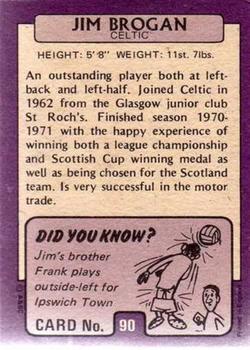 1971-72 A&BC Footballers (Scottish, Purple backs) #90 Jim Brogan Back