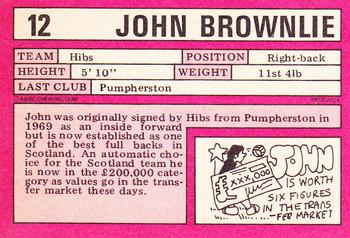 1973-74 A&BC Footballers (Scottish, Red backs) #12 John Brownlie Back