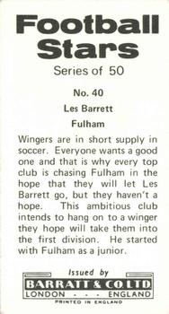 1973-74 Barratt & Co. Football Stars #40 Les Barrett Back