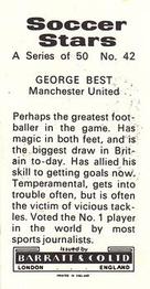 1972-73 Barratt & Co. Soccer Stars #42 George Best Back