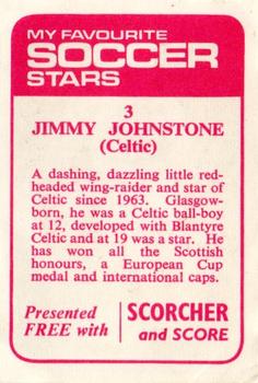 1971-72 IPC Magazines My Favorite Soccer Stars (Scorcher and Score) #3 Jimmy Johnstone Back
