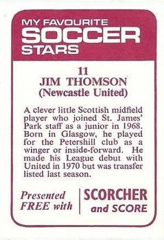1971-72 IPC Magazines My Favorite Soccer Stars (Scorcher and Score) #11 Jim Thomson Back