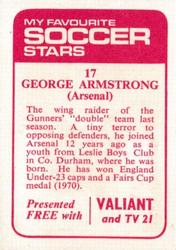 1971-72 IPC Magazines My Favorite Soccer Stars (Valiant and TV 21) #17 George Armstrong Back