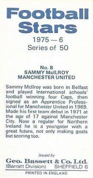1975-76 Bassett & Co. Football Stars #8 Sammy McIlroy Back