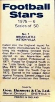 1975-76 Bassett & Co. Football Stars #1 Brian Little Back