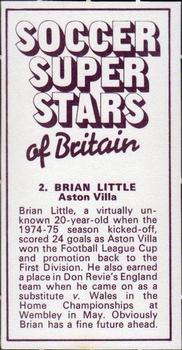 1975-76 IPC Magazines Soccer Super Stars of Britain #2 Brian Little Back