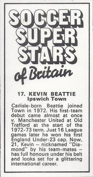 1975-76 IPC Magazines Soccer Super Stars of Britain #17 Kevin Beattie Back