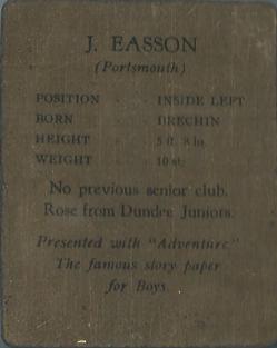 1932 D.C. Thomson Star Footballers (English) #NNO Jimmy Easson Back