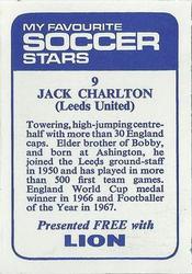1969-70 IPC Magazines My Favorite Soccer Stars (Lion) #9 Jack Charlton Back