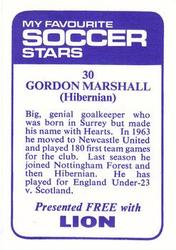 1969-70 IPC Magazines My Favorite Soccer Stars (Lion) #30 Gordon Marshall Back